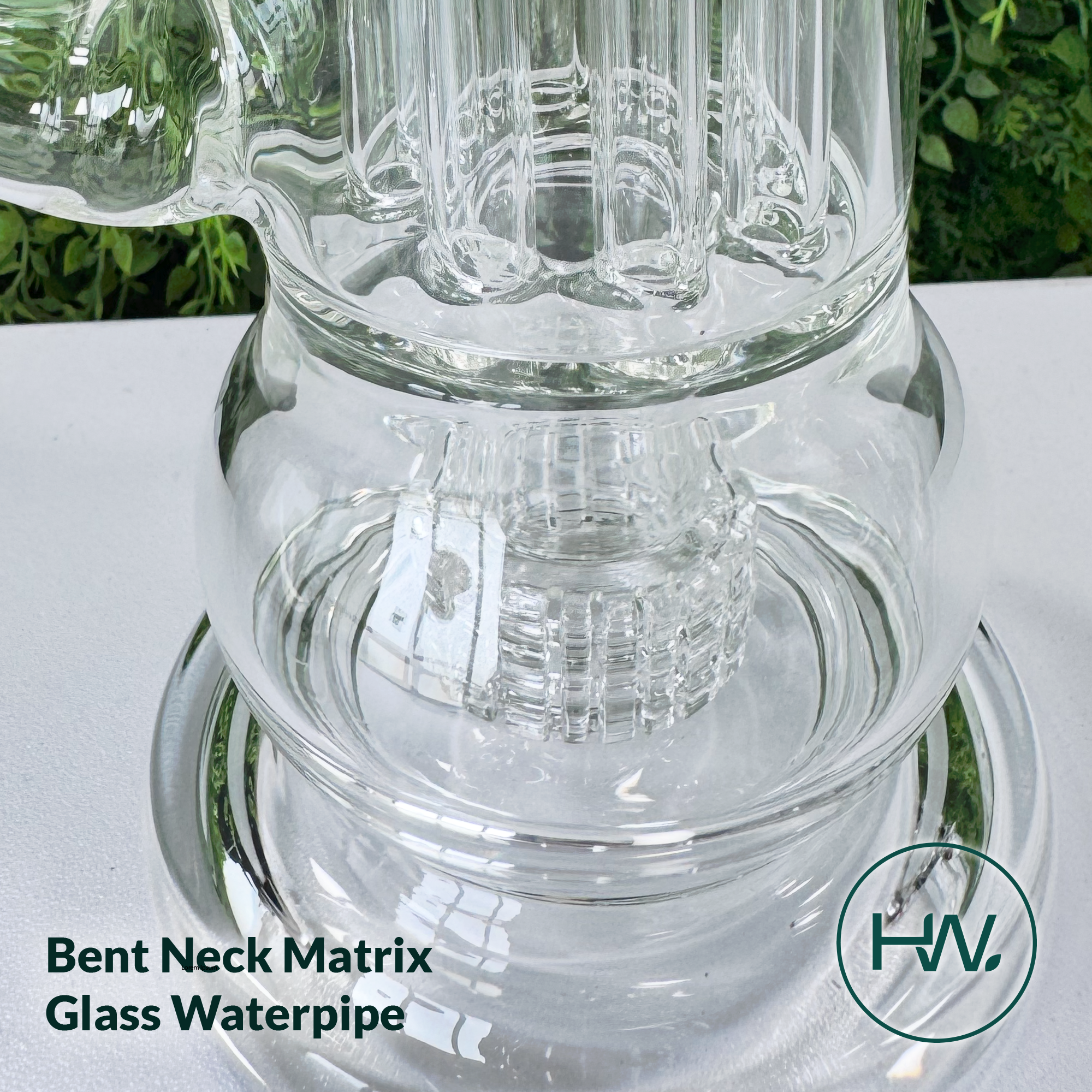 Bent Neck Matrix Glass Waterpipe - Herbware, Melbourne Australia