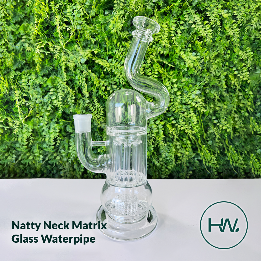 Natty Neck Matrix Glass Waterpipe - Herbware, Melbourne Australia