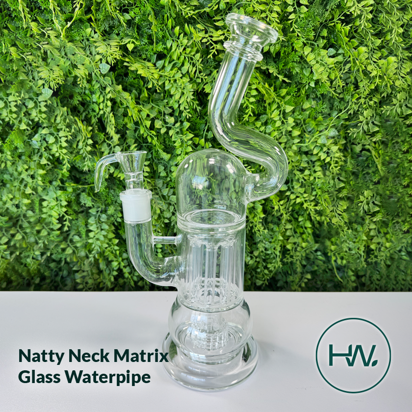 Natty Neck Matrix Glass Waterpipe - Herbware, Melbourne Australia