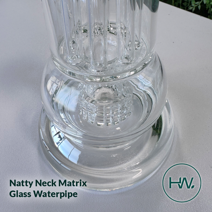Natty Neck Matrix Glass Waterpipe - Herbware, Melbourne Australia