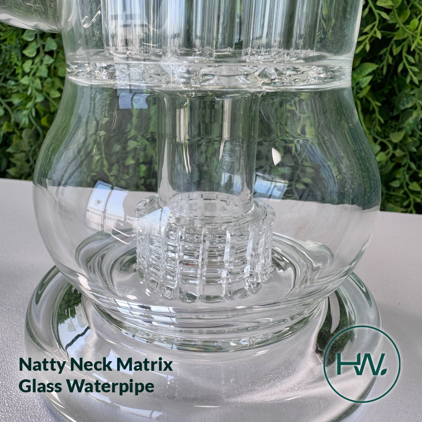 Natty Neck Matrix Glass Waterpipe - Herbware, Melbourne Australia
