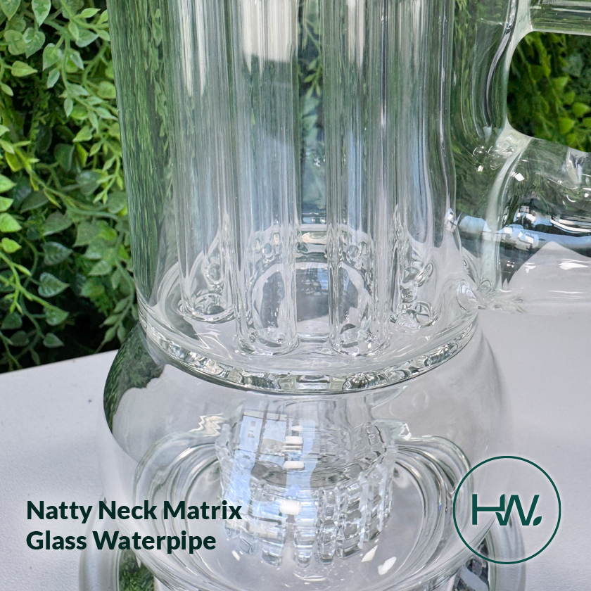 Natty Neck Matrix Glass Waterpipe - Herbware, Melbourne Australia
