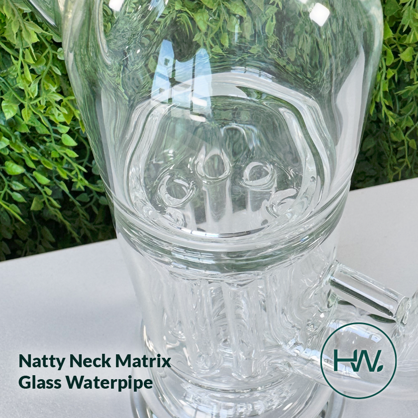 Natty Neck Matrix Glass Waterpipe - Herbware, Melbourne Australia