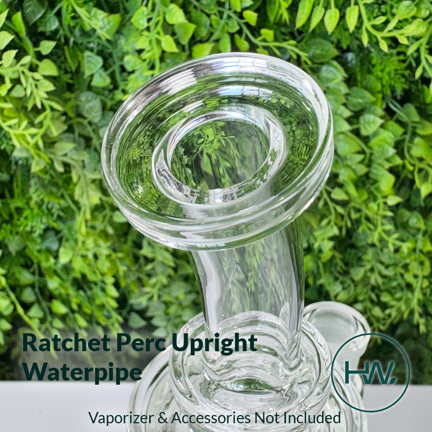 Ratchet Perc Upright Glass Waterpipe - Herbware, Melbourne Australia