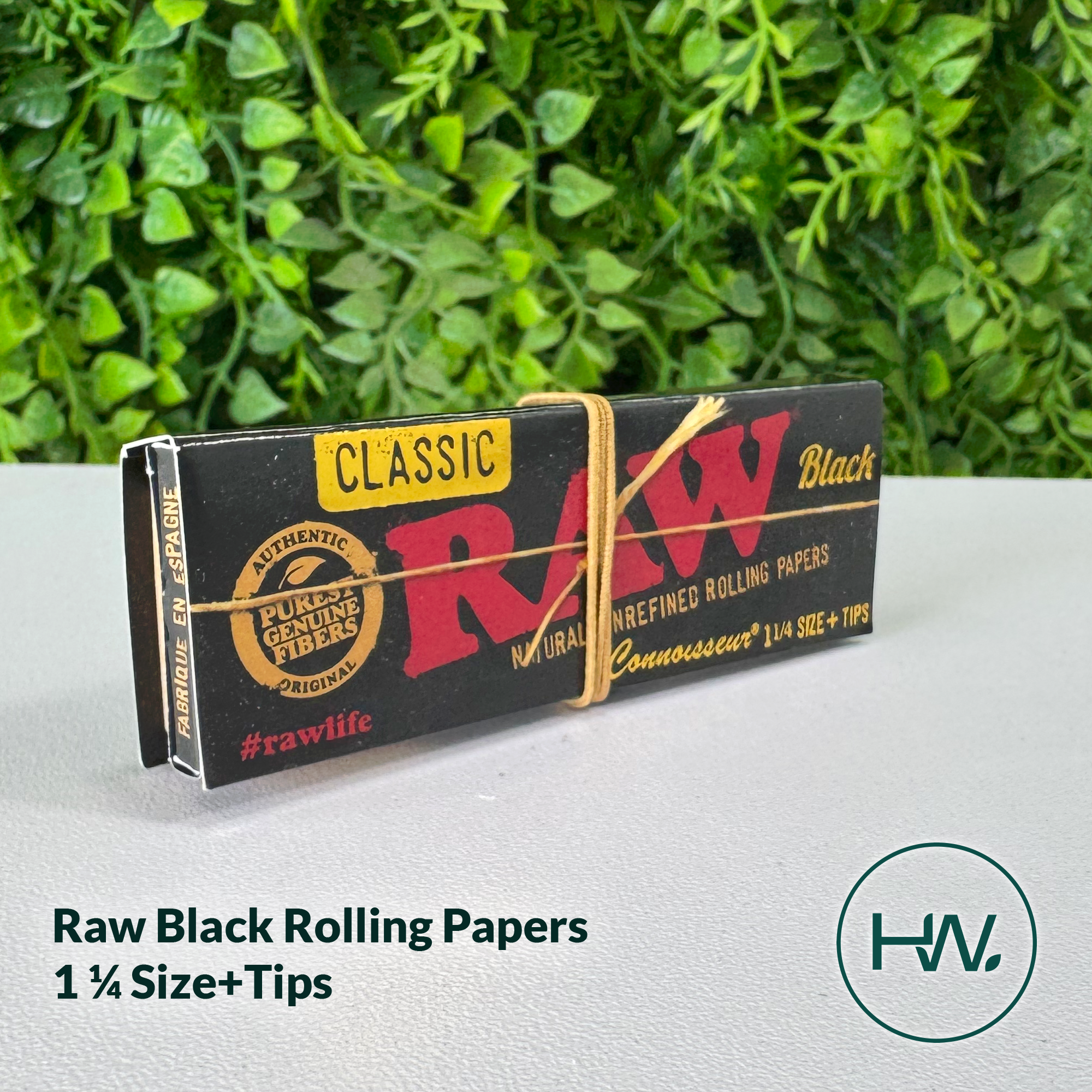 Raw Black Rolling Papers 1 ¼ Size+Tips - Herbware, Victoria Australia