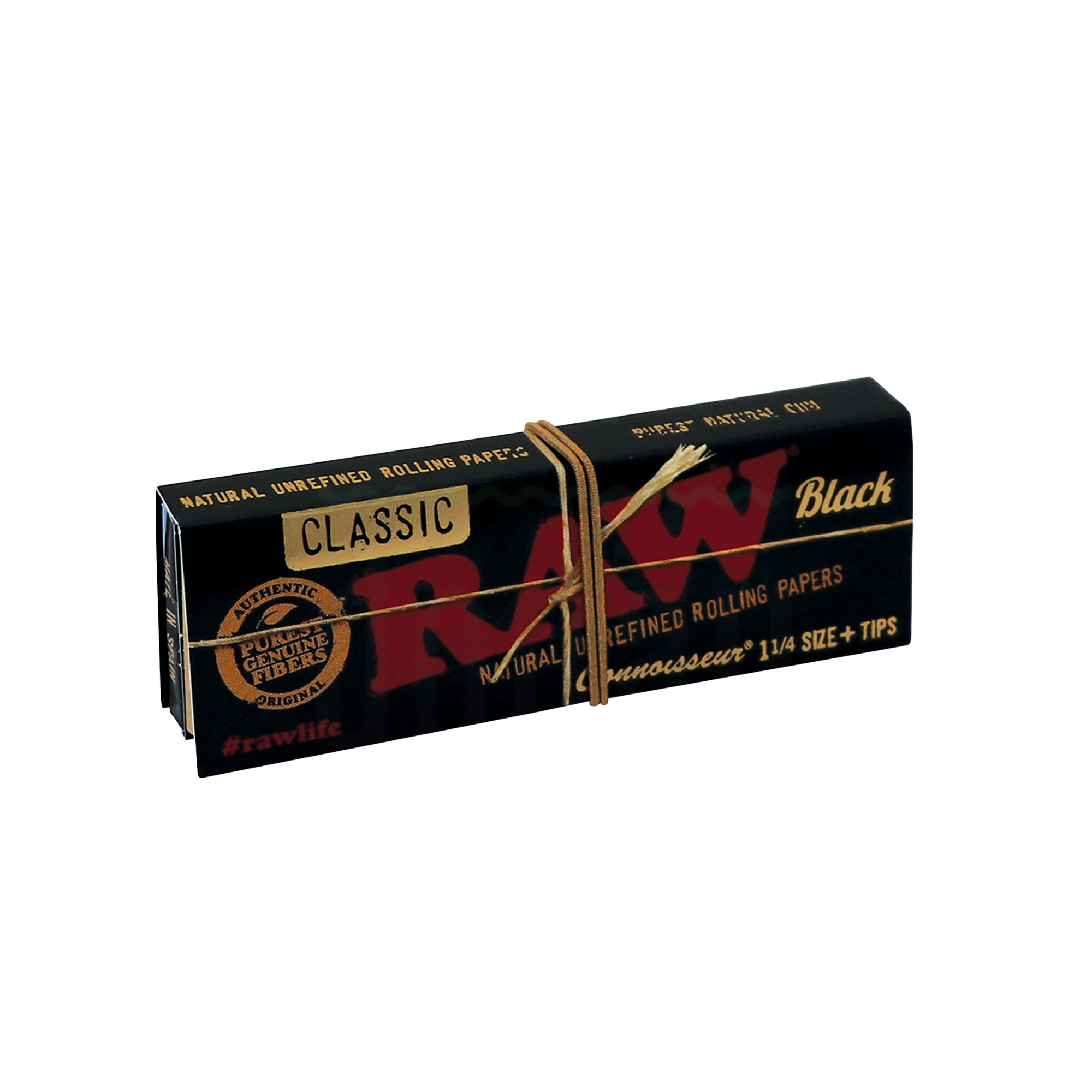 Raw Black Rolling Papers 1 ¼ Size+Tips - Herbware, Victoria Australia