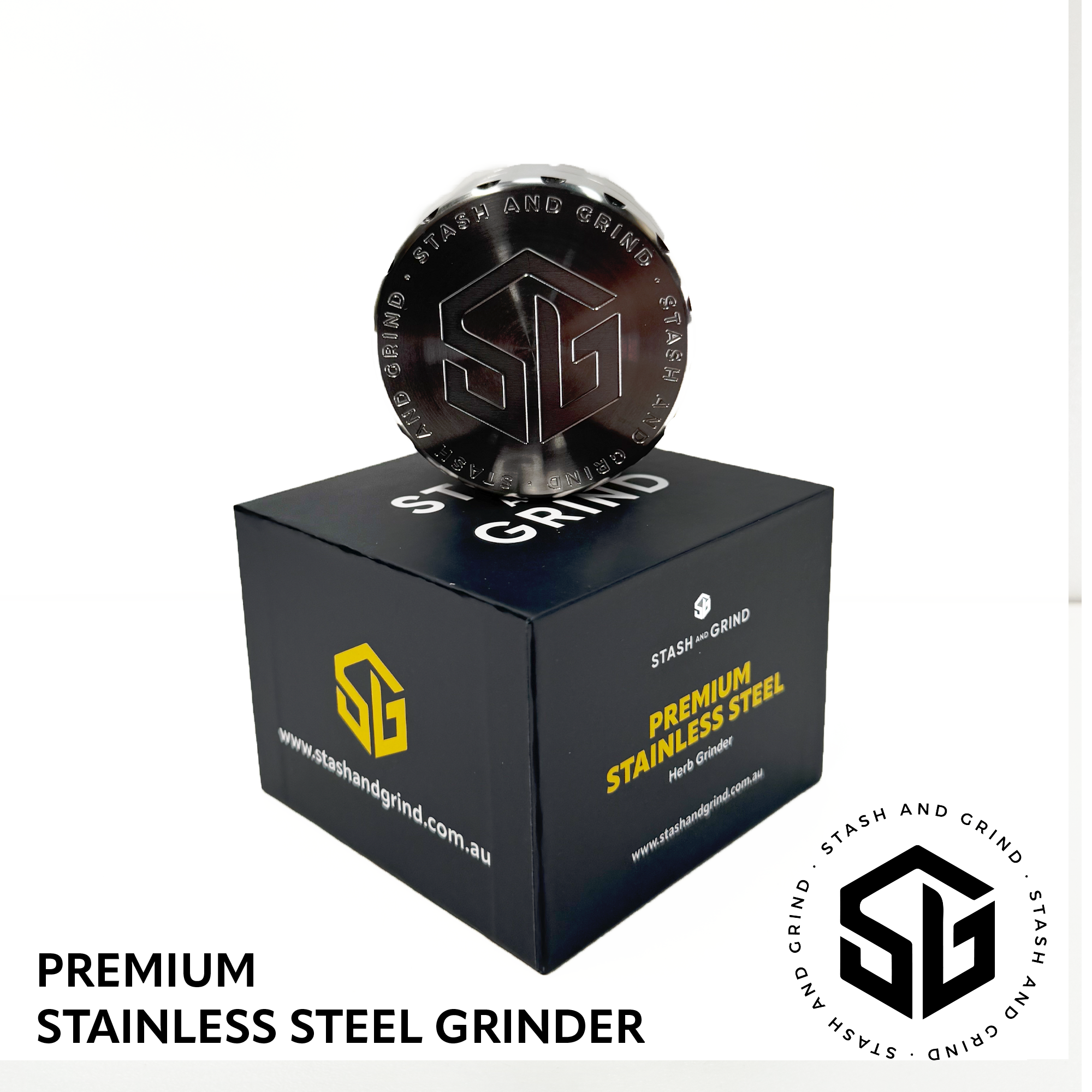 Premium Stainless Steel Grinder - Herbware, Melbourne Australia